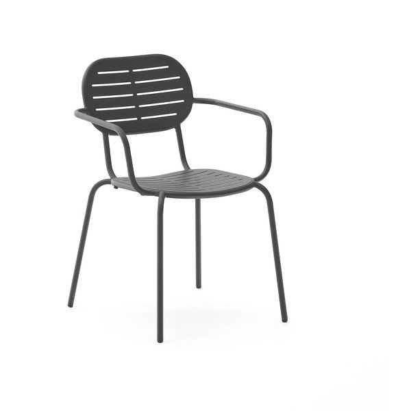 Тъмносив градински стол метален Brai – Kave Home