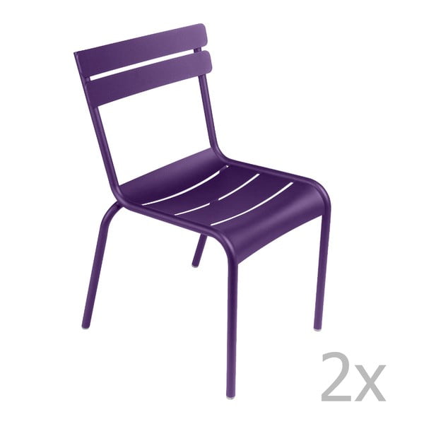 Sada 2 fialových židlí Fermob Luxembourg