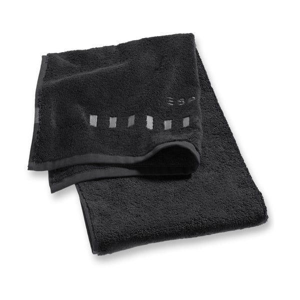 Černý ručník Esprit Solid, 35 x 50 cm