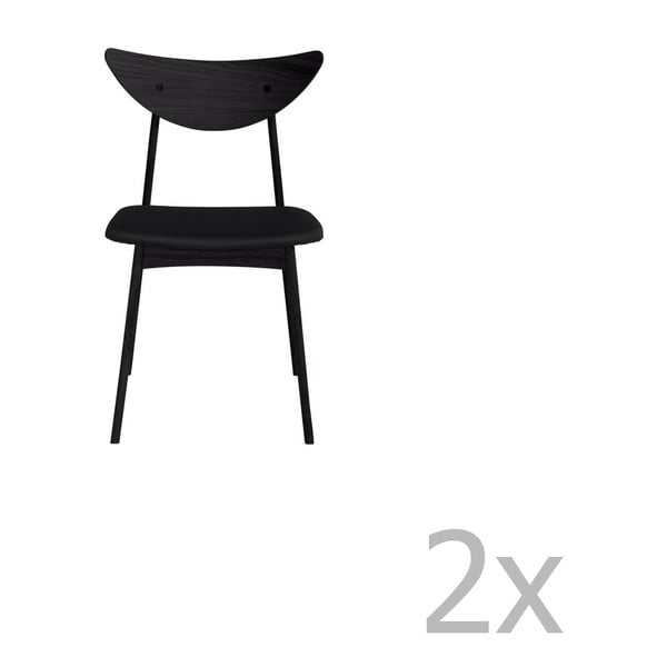 Комплект от 2 черни трапезни стола от масивен орех WOOD AND VISION Chief - Wood and Vision