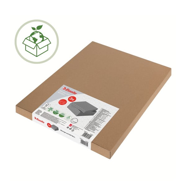 Комплект от 3 сиви кутии за съхранение , 32 x 36,5 cm - Esselte Home-image-4