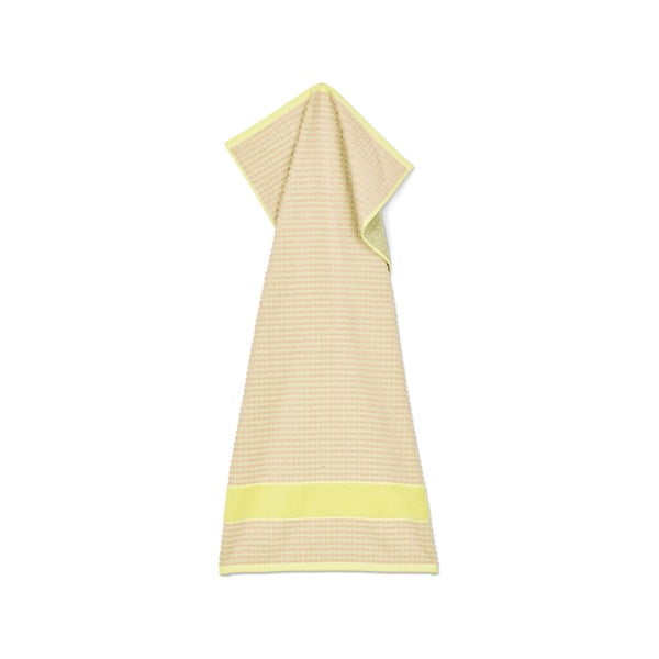 Жълтo-розова кърпа от органичен памук от тери 50x100 cm Check – JUNA-image-2