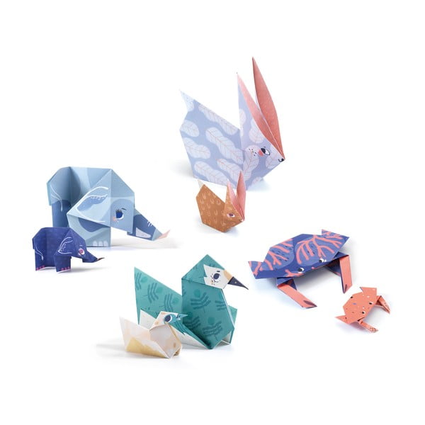 Комплект от 24 хартии за оригами с инструкции Семейство - Djeco