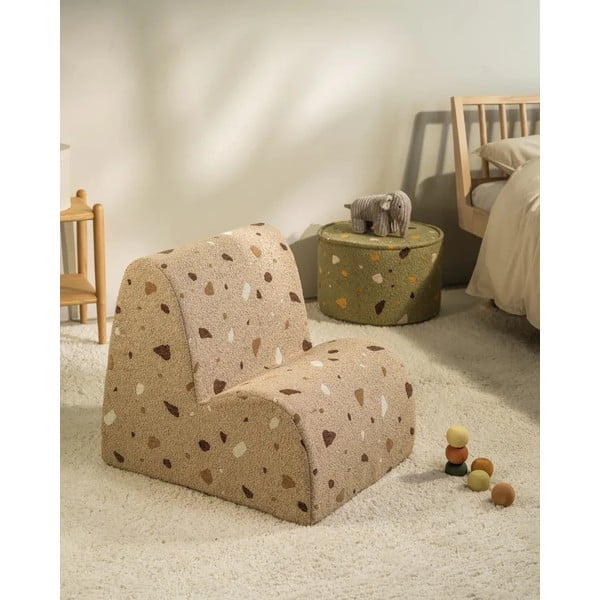 Светлокафяв детски стол от букле и шенил Terrazzo Cloud – Wigiwama-image-3