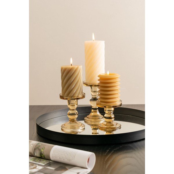 Светлокафяв стъклен свещник Art Glass Art - PT LIVING-image-1