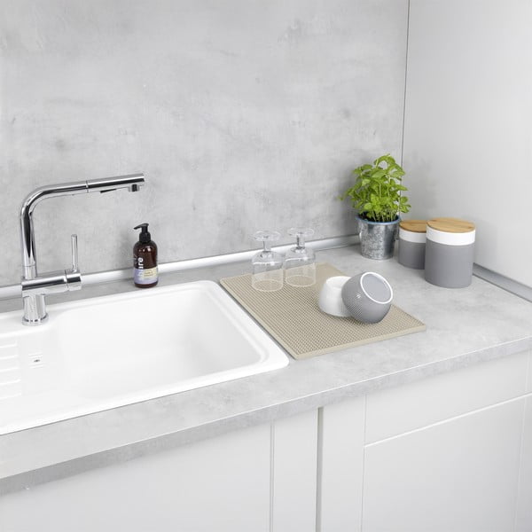 Бежова гумена тавичка за оттичане за съдовете 40x30 cm Maxi – Wenko-image-3