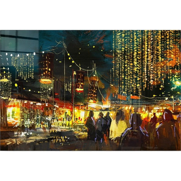 Картина върху стъкло 70x50 cm City Street - Wallity