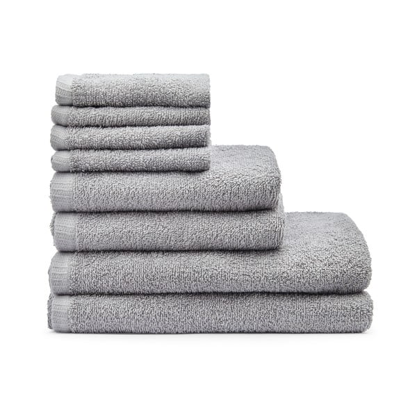 Сиви бързосъхнещи /от тери памучни хавлии и кърпи за баня в комплект 8 бр. Quick Dry – Catherine Lansfield