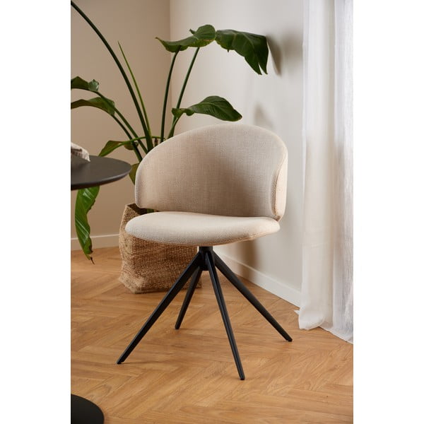 Бежов тапициран трапезен стол с подлакътници Ella – Actona-image-2