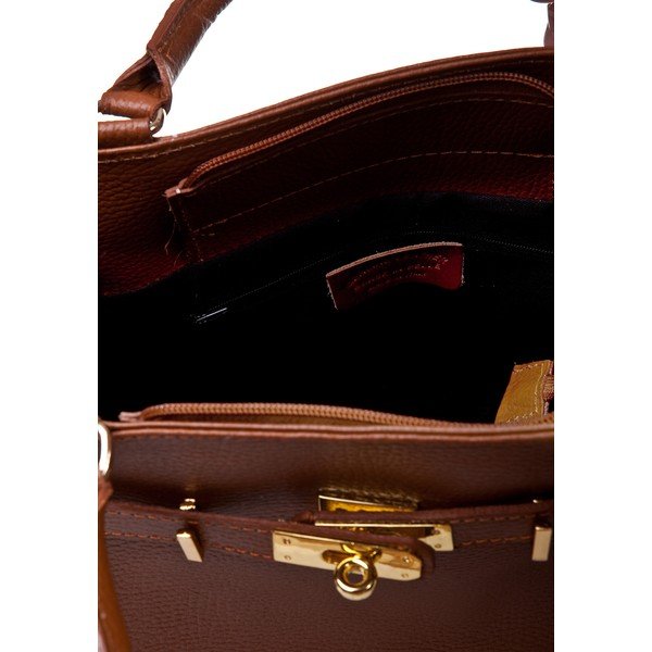 Koňakově hnědá kabelka Massimo Castelli Petronella Cognac-image-3