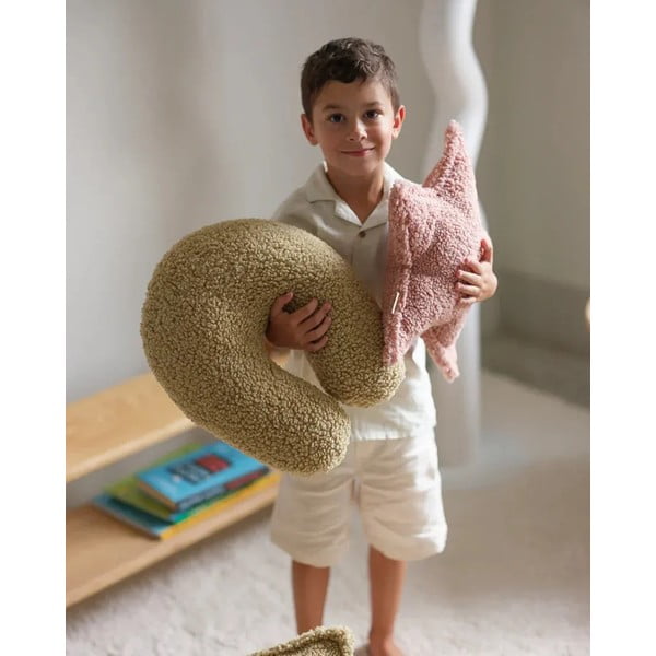 Розова детска възглавница за диван от букле Star – Wigiwama-image-4