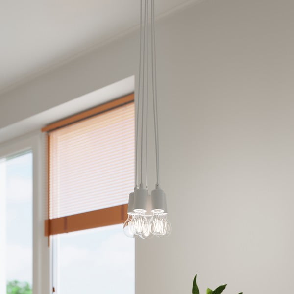 Бяло висящо осветително тяло ø 15 cm Rene – Sollux-image-1