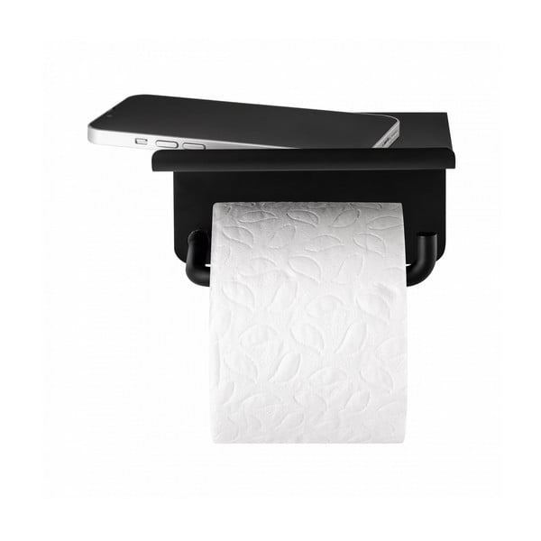 Черен стенен държач за тоалетна хартия от неръждаема стомана Modo – Blomus