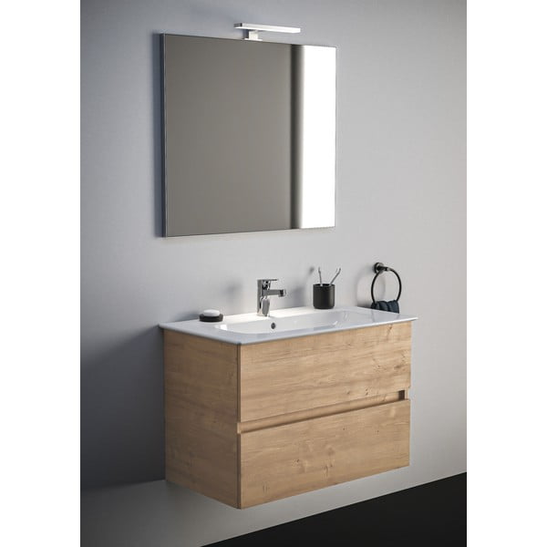 Стенен шкаф за мивка от декор от дъб в естествен цвят  80x55 cm Eurovit+ – Ideal Standard-image-1