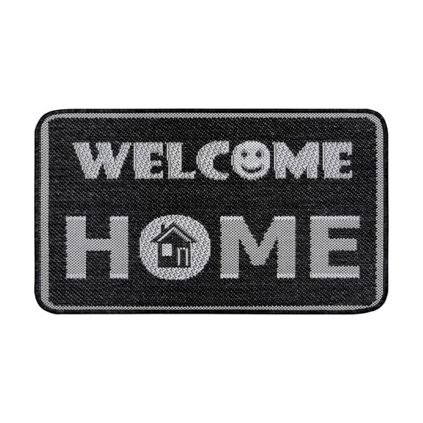 Антрацитно сива изтривалка за врата, 50 x 80 cm Weave Smiley Welcome - Hanse Home