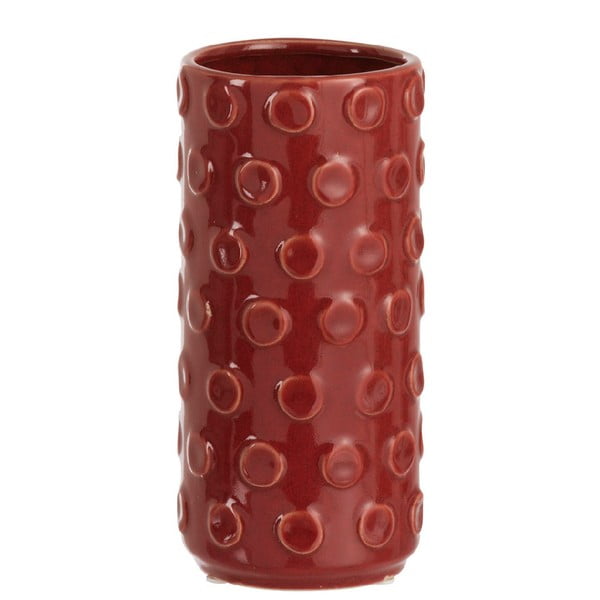 Червена керамична ваза Сфери, височина 23 cm - J-Line