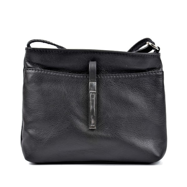 Черна кожена чанта Ema - Roberta M