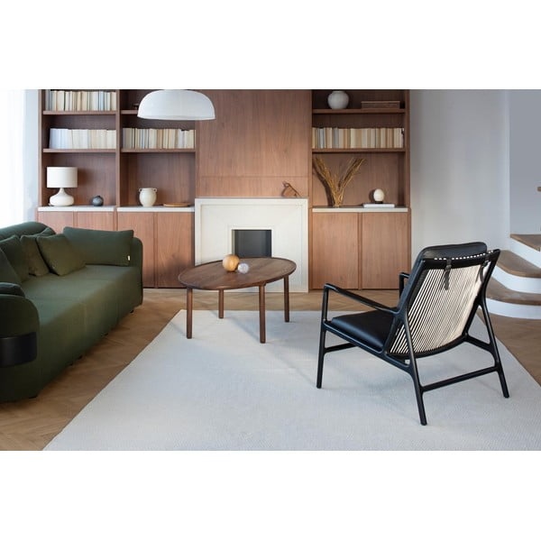 Кожен фотьойл в черно-натурален цвят Dedo - Gazzda-image-1