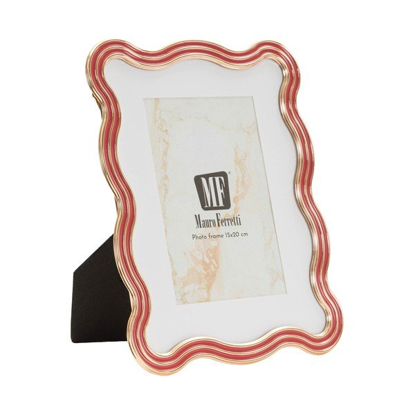 Червена/ в златист цвят метална/стъклена стояща рамка 17,5x22,5 cm Elizabeth – Mauro Ferretti