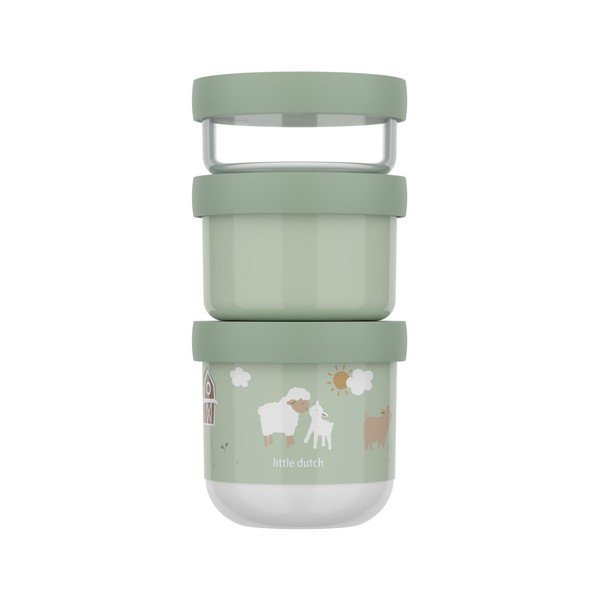 Светлозелени пластмасови детски кутии за храна 3 бр. Little Farm – Mepal-image-3