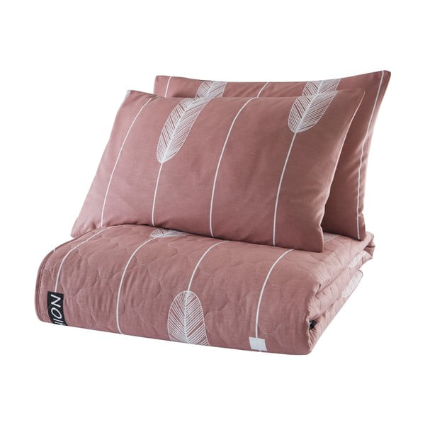 Розова покривка за легло с 2 калъфки за възглавници от памук ранфорс , 225 x 240 cm Modena - Mijolnir