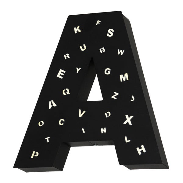 Черна светлинна декорация във формата на буквата Буква А - Glimte