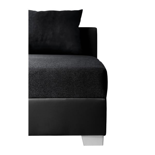 Černá rohová pohovka s lůžkem na levé straně INTERIEUR DE FAMILLE PARIS Aventure-image-1