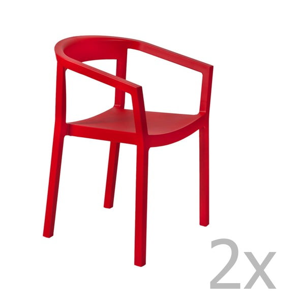 Комплект от 2 червени градински стола Peach - Resol