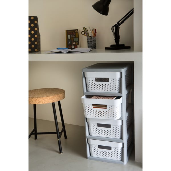 Пластмасовa подвижнa етажерка в бяло и сиво 29,5x65,5 cm Infinity – Curver-image-1