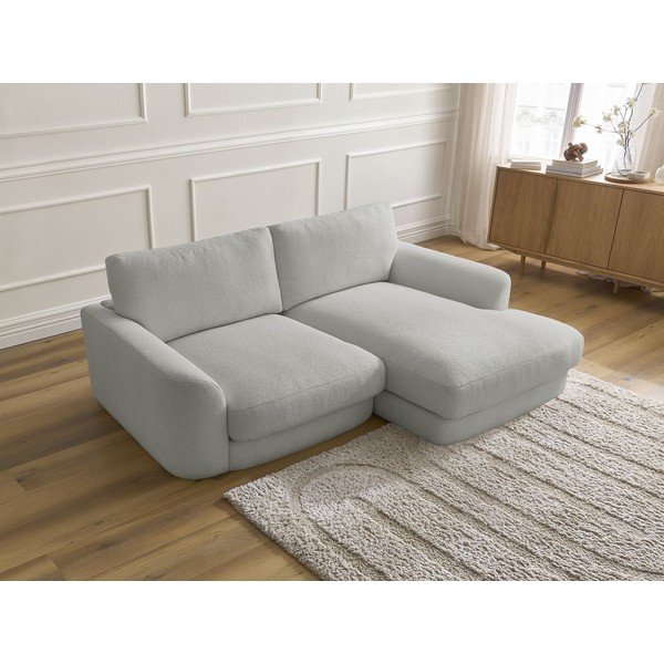 Светлосив ъглов диван от букле (десен ъгъл) Leonore – Bobochic Paris-image-3