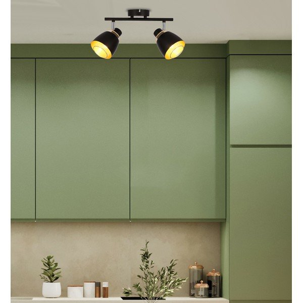 Черно осветително тялоо за таван с метален абажур 41.5x10 cm Aleksandria – Candellux Lighting-image-1