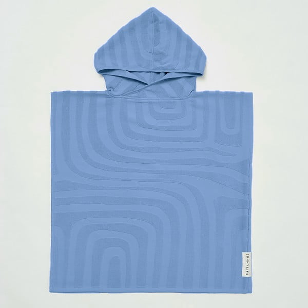 Синя детска плажна кърпа с качулка , 6-9 години Terry - Sunnylife