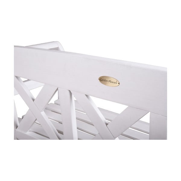 Бяла дървена градинска пейка Vancouver - Garden Pleasure-image-1