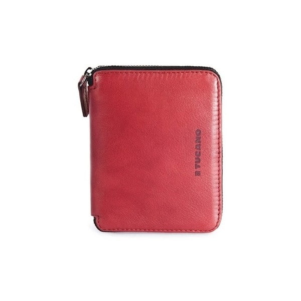 Červená peněženka z italské kůže Tucano Sicuro