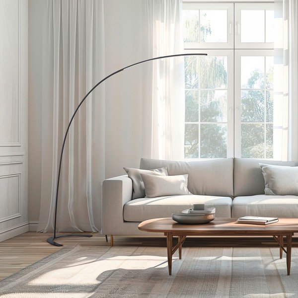 Тъмнокафява LED затъмняваща се подова лампа (височина 210 cm) Shanghai – Trio-image-1