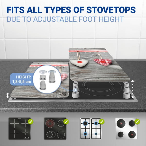 Комплект от 2 стъклени капака за печка Heart, 52 x 30 cm Hearts - Wenko-image-3