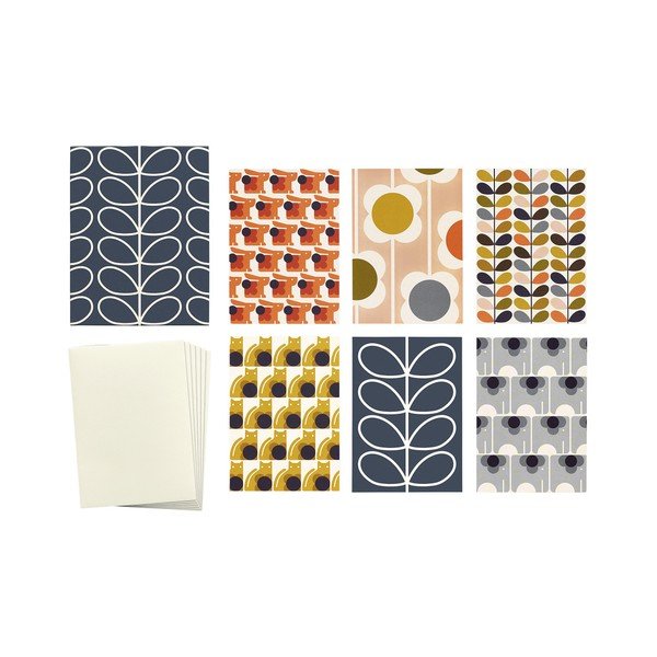 Dopisní sada 12 pohledů a obálek Orla Kiely