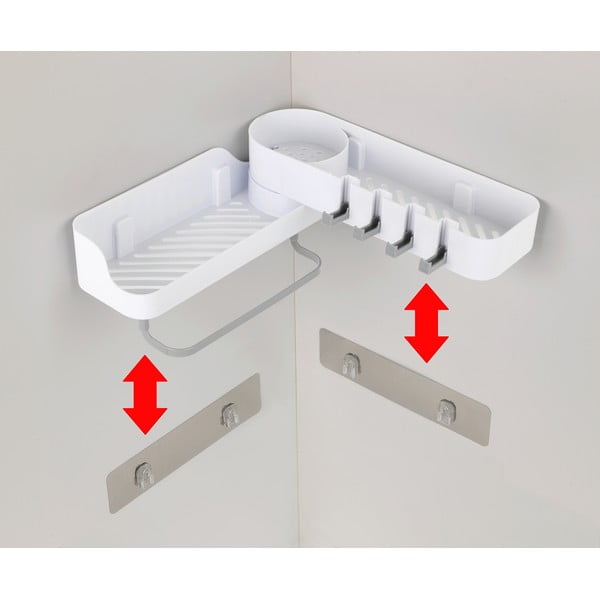 Бял ъглов самоносещ рафт за баня - Maximex-image-4