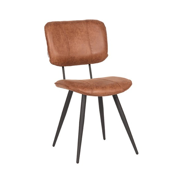 Кафяви кожени трапезни столове в комплект от 2 броя Fos - LABEL51