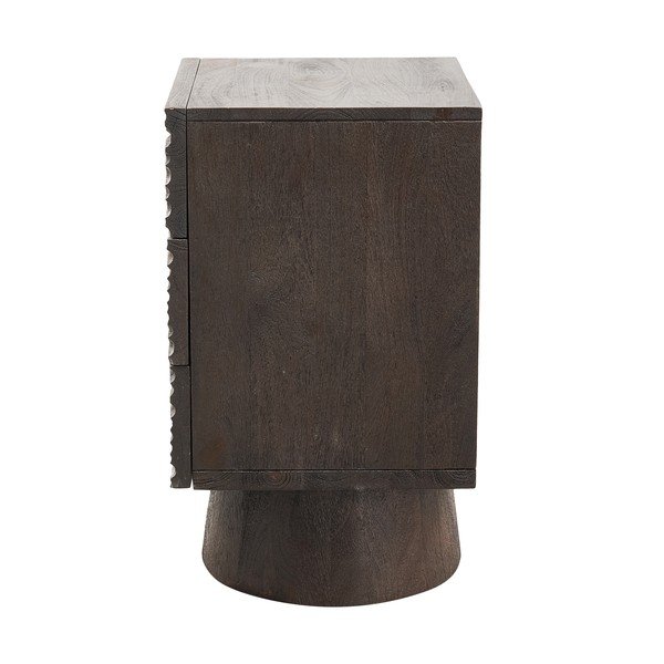 Тъмнокафяво нощно шкафче от масивно манго Crumble – WOOOD-image-3