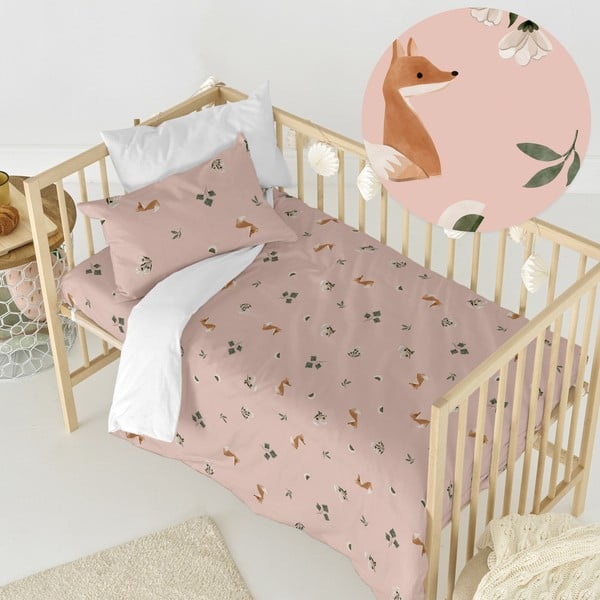 Памучно спално бельо за детско легло 100x120 cm Fox forest - Happy Friday