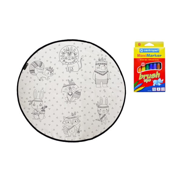 Детски килим за оцветяване Индианци, ø 130 cm - Butter Kings