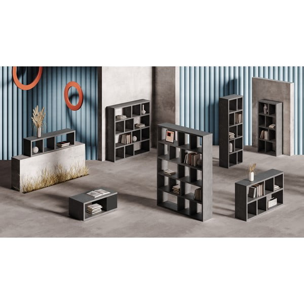 Сива библиотека от декор от бетон 150x83 cm Berlin – TemaHome-image-1