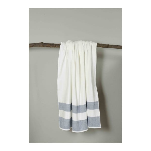 Бяло-синя памучна плажна кърпа Holiday, 100 x 180 cm - My Home Plus