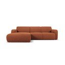 Кафяв ъглов диван от плат букле (ляв ъгъл) Molino - Micadoni Home