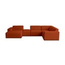 Ъглов диван от букле в тухлен цвят ("U" форма) Roxy – Scandic