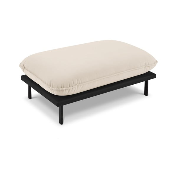 Бежов пуф с кадифена повърхност Auguste - Interieurs 86-image-3