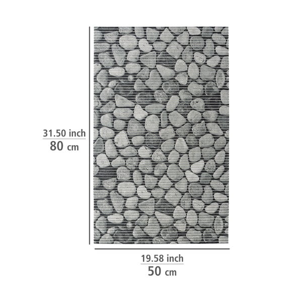Сива пластмасова постелка за баня 50x80 cm Sassi - Wenko-image-3