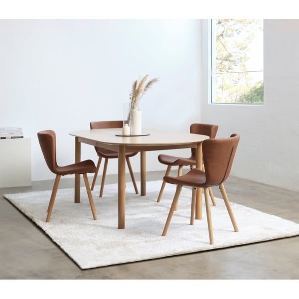 Кафяви метални трапезни столове в комплект от 2 бр. Teslin – Unique Furniture-image-1