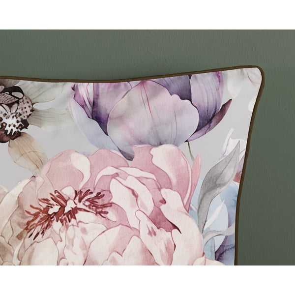 Сиво-кафяво единично удължено спално бельо от памучен сатен 140x220 cm Colinda – Descanso-image-3